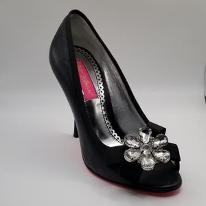 Betsey Johnson - "Calais" Italian Leather Peep Toe Heels